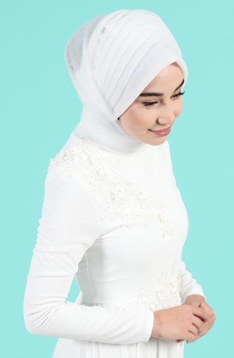 Abiye Türban 1143-14 Beyaz