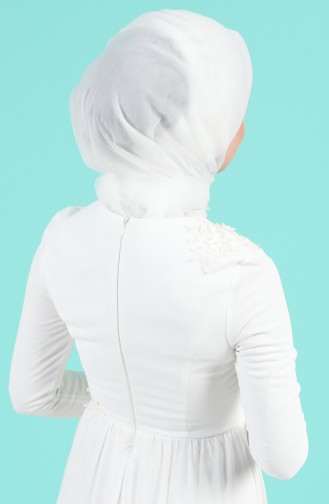 Abiye Türban 1143-14 Beyaz