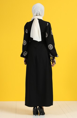 Schwarz Hijab Kleider 5176-01