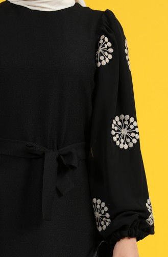 Schwarz Hijab Kleider 5176-01