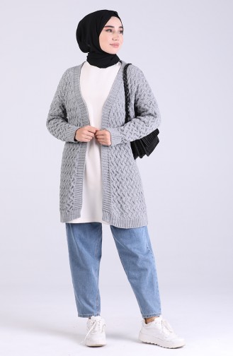 Grau Strickjacke 0606-06