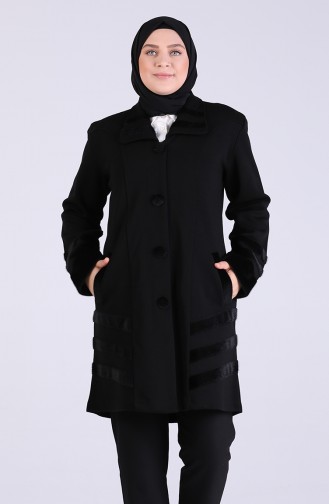 معطف طويل أسود 0407-01