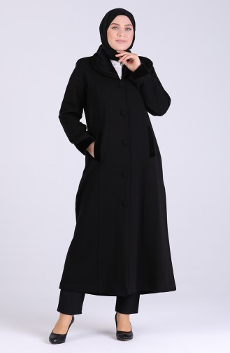 معطف طويل أسود 0609-01