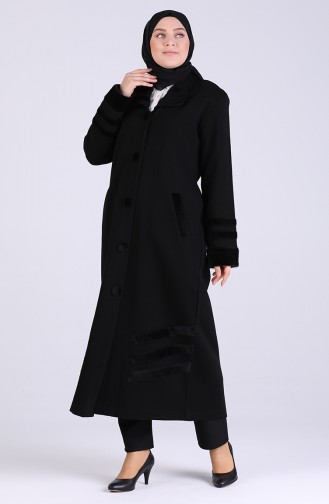معطف طويل أسود 0808-01