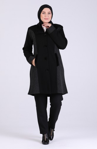 معطف طويل أسود 0816-01
