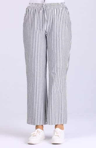 Elastic waist Trousers 4256pnt-01 White Gray 4256PNT-01