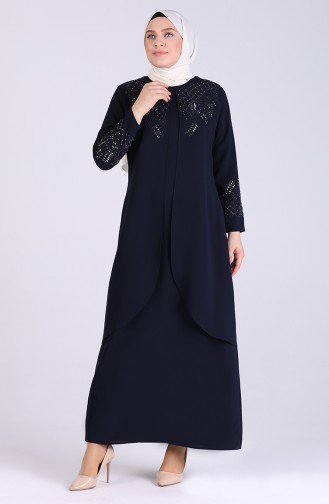 Habillé Hijab Bleu Marine 2021-01