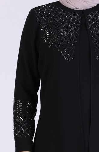 Schwarz Hijab-Abendkleider 2021-02