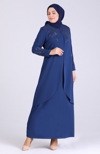 Indigo Hijab-Abendkleider 2021-05