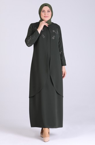 Khaki Hijab-Abendkleider 2021-06