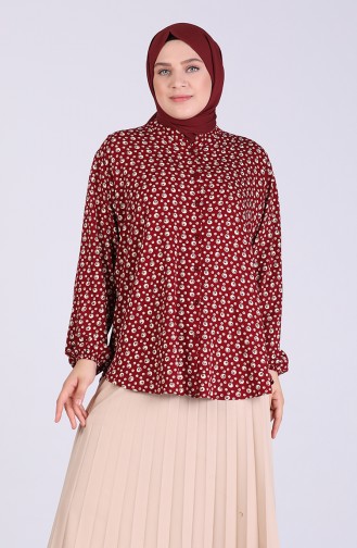 Claret red Overhemdblouse 1060-02