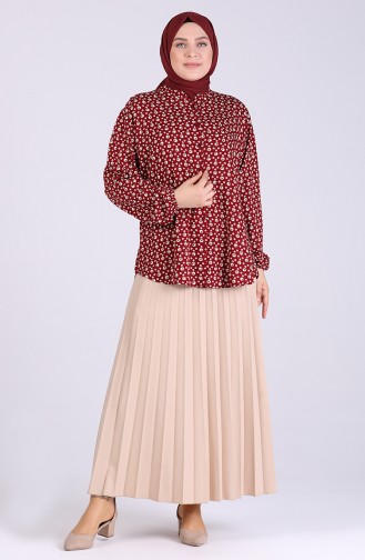 Claret red Overhemdblouse 1060-02