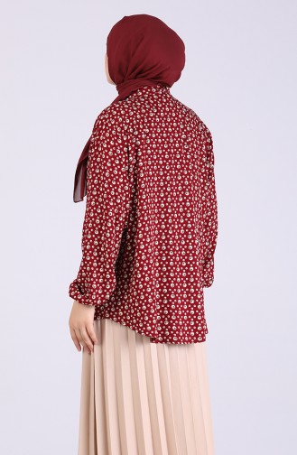 Claret red Overhemdblouse 1060-02