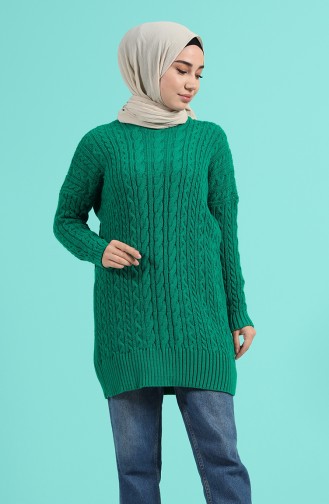 Smaragdgrün Pullover 0601-06