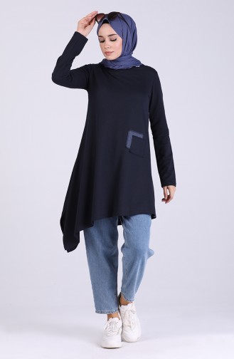 Asimetrik Tunik 3065-12 Lacivert