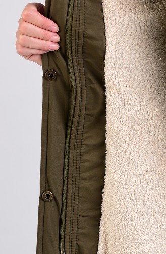 Furry Short Coat 6051-04 Khaki 6051-04