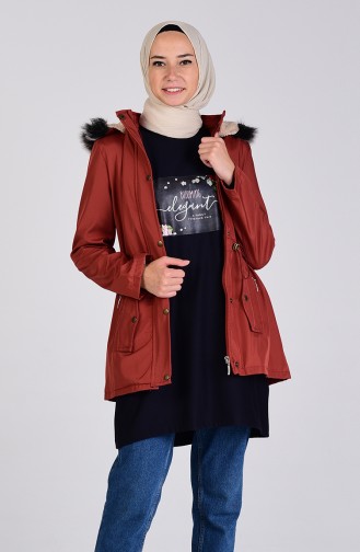 Manteau Rose Pâle Foncé 6051-08