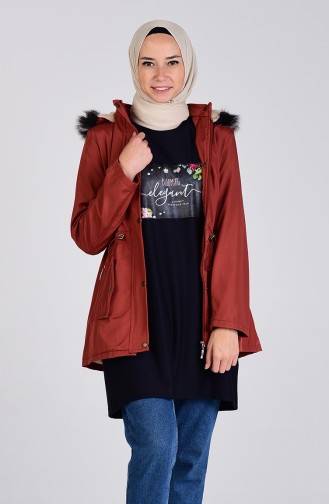 Manteau Rose Pâle Foncé 6051-08