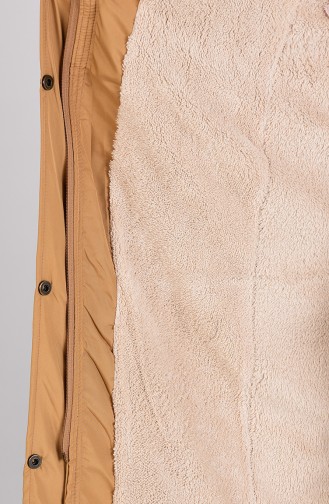 Hooded Fur Coat 6090-09 Camel 6090-09