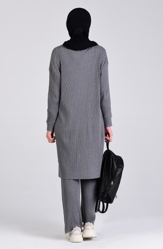 Cepli Tunik Pantolon İkili Takım 8146-05 Füme