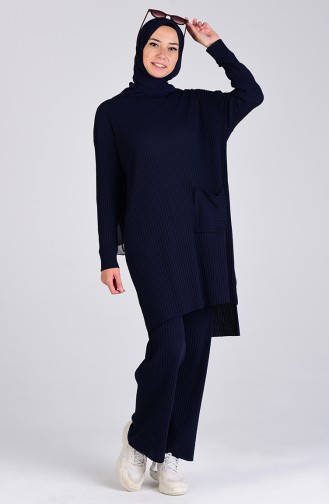 Pocket Tunic Trousers Double Suit 8146-06 Navy Blue 8146-06