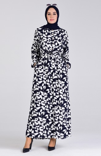 Schwarz Hijab Kleider 6002A-01