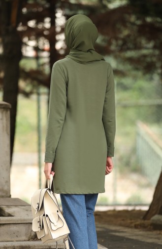 İki İplik Baskılı Tunik 9669-02 Haki
