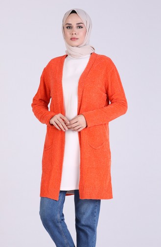 Orange Strickjacke 1459-02