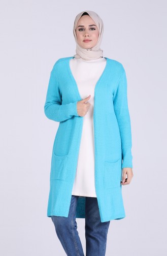 Blau Strickjacke 1463-02