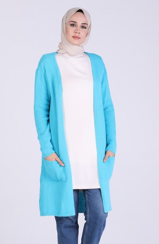 Blau Strickjacke 1463-02