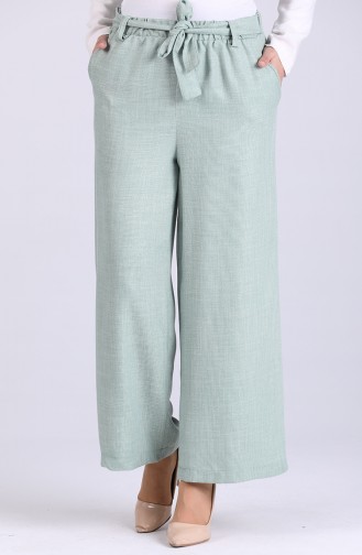 Belted Wide-Leg Trousers 4006-05 Sea Green 4006-05