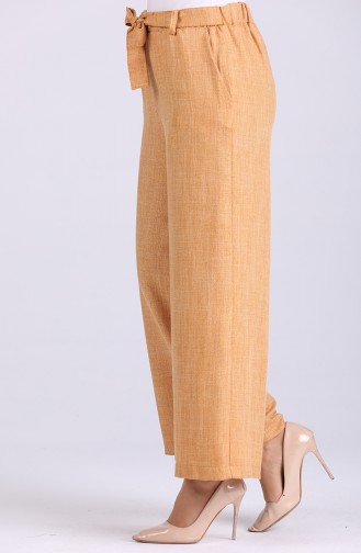 Belted Wide-Leg Trousers 4006-06 Mustard 4006-06