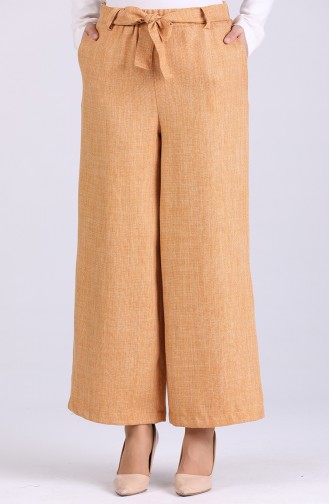 Belted Wide-Leg Trousers 4006-06 Mustard 4006-06