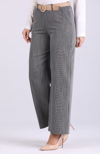 Belted Linen Trousers 7067-01 Smoked 7067-01