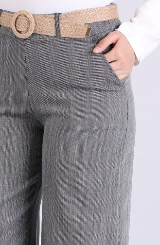 Belted Linen Trousers 7067-01 Smoked 7067-01