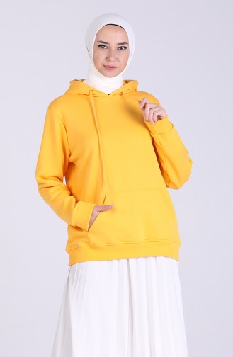 Kapüşonlu Sweatshirt 3001-03 Hardal