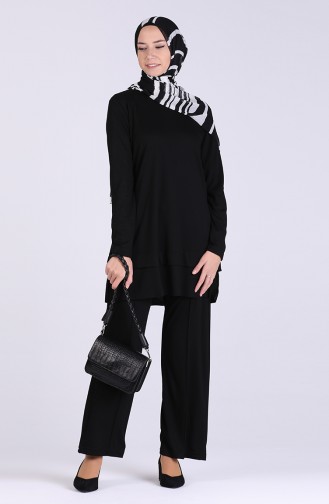 Basic Tunik Pantolon İkili Takım 9045-01 Siyah
