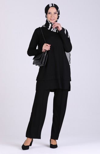 Basic Tunik Pantolon İkili Takım 9045-01 Siyah
