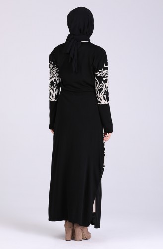 Schwarz Hijab Kleider 5093-01