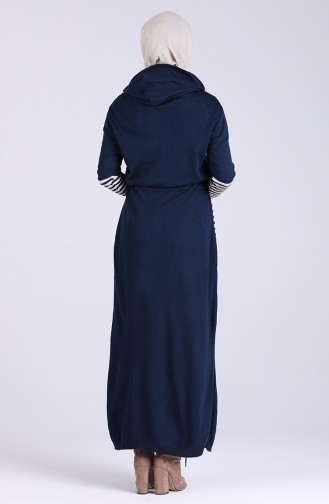 Navy Blue Hijab Dress 7512-06