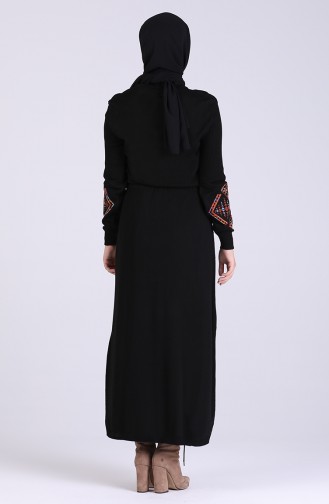 Schwarz Hijab Kleider 7522-04