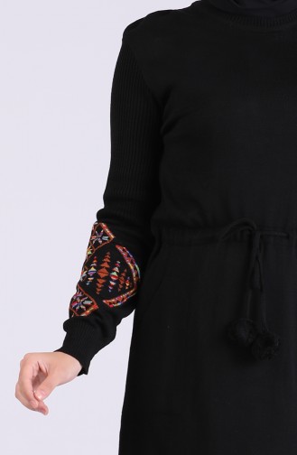 Schwarz Hijab Kleider 7522-04