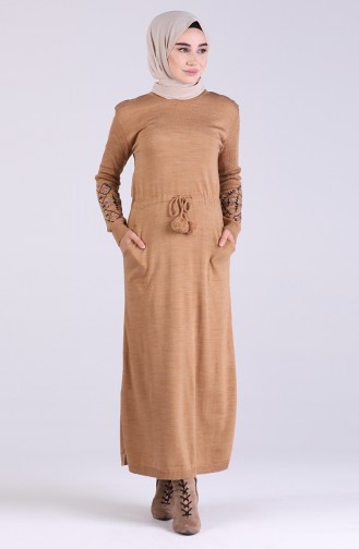 Milk Coffee Hijab Dress 7522-08