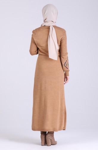 Milk Coffee Hijab Dress 7522-08