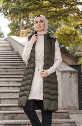 Khaki Gilet 6033-02