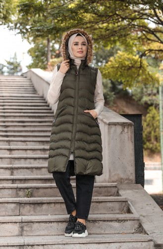 Khaki Gilet 6033-02