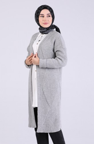 V Yaka Hırka 4219-01 Gri