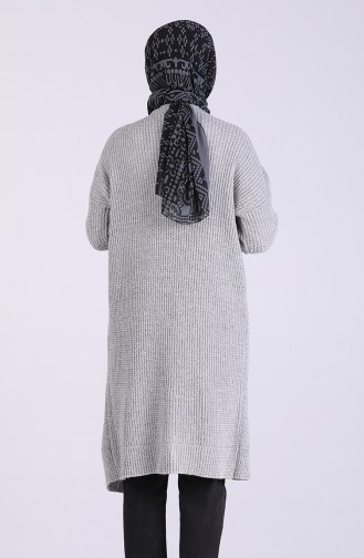 V Yaka Hırka 4219-01 Gri