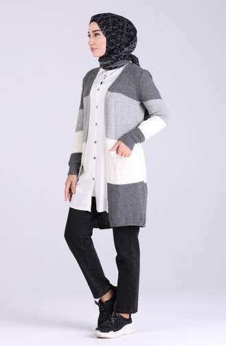 Grau Strickjacke 1477-02