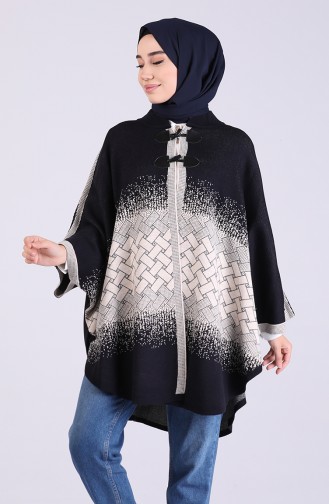 Navy Blue Poncho 4242-01